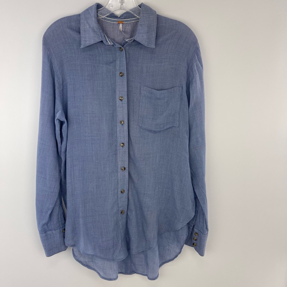 Free People That’s A Wrap Shirts Blue Size S - Picture 11 of 12